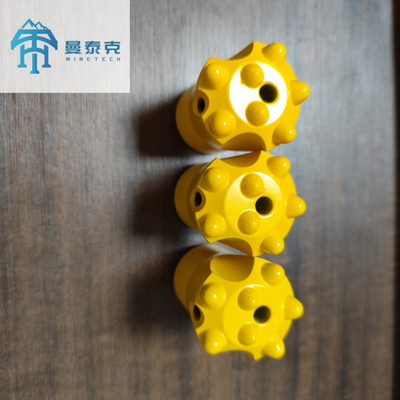 7 Tungsten Carbide Tapered Button Bit Yellow Color Alat Pengeboran Lubang Kecil