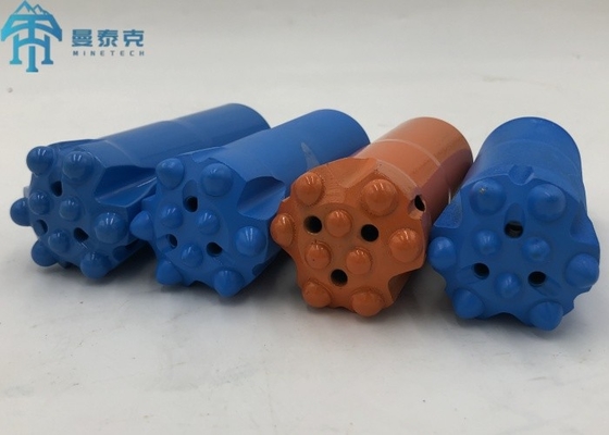 Normal Skirt T38 64mm Thread Button Bit Dengan CNC Milling Thermal Treatment