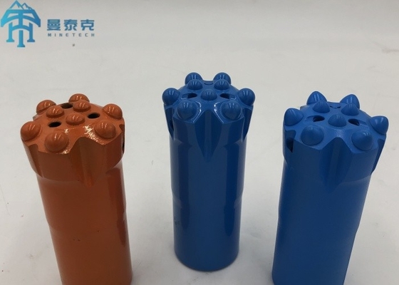 Normal Skirt T38 64mm Thread Button Bit Dengan CNC Milling Thermal Treatment