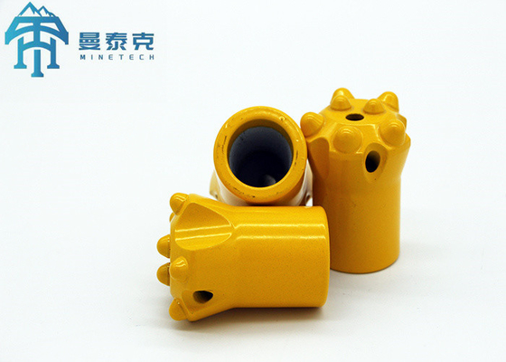 38mm Tapered Button Bit dengan 7 Tungsten Carbide Tips untuk Blasting Hole dan Konstruksi Kota