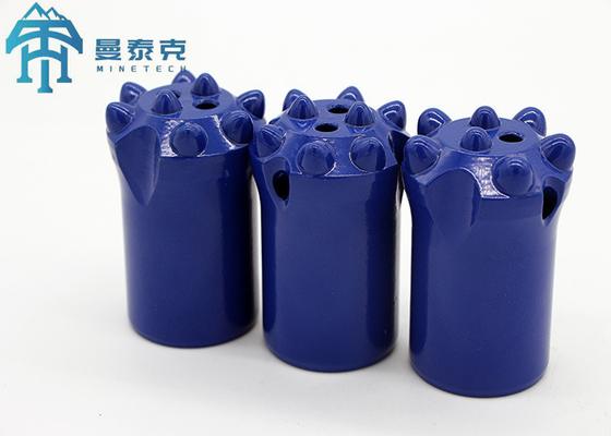 Precision Tapered Button Bit Short Skirt Carbide Steel Drill Bit dengan Custom Button Nomor 7°/11° Taper
