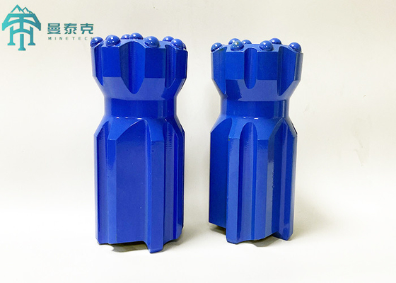 Blue T51 102mm Retract Button Bit Untuk Top Hammer / Pengeboran Sumur Air