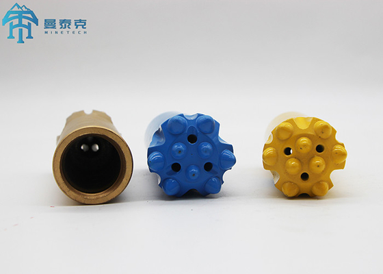 Alat Pengeboran Diameter Bit Tombol Batu 43mm R28 Benang Bulat