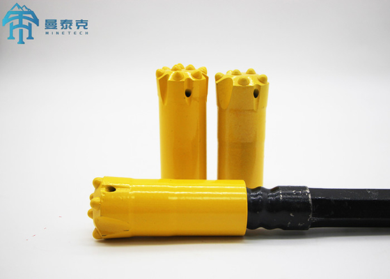Kekuatan tinggi R25 Thread Button Bit Alloy Steel Tungsten Carbide