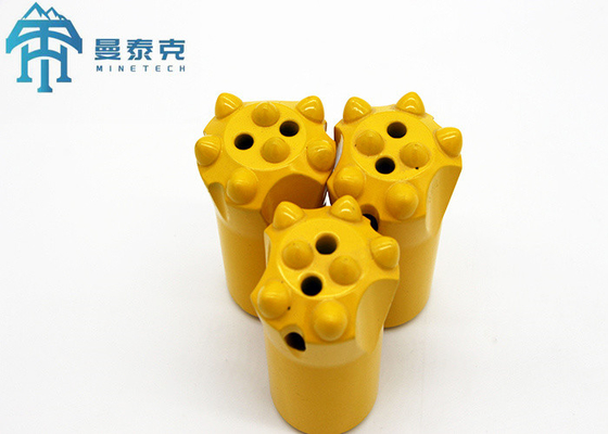 Baja Karbon Kuning Tapered Button Bit Alat Ledakan lubang kecil