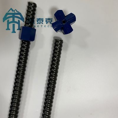25mm-130mm Diameter Self Drilling Anchor Bolt dengan kekuatan tarik 800MPa-1200MPa dan R32N-18.5 Model untuk Pertambangan