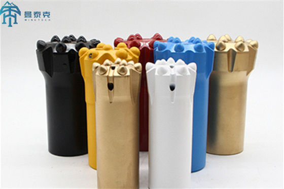 T38 64mm 10 Bit Tombol Bor Batu Untuk Konstruksi Pertambangan