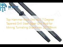 Top Hammer Rock Drill H22 7 Degree Taper Drill Rod untuk Penambangan Tunneling Shank Hex 22*108mm