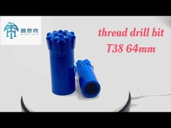 Bola T38 76mm Thread Rock Drill Button Bits Untuk Pertambangan Broca Normal Body